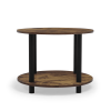 Vintage Round Accent End Table, Brown, 23.4"x23.4"x18.0"