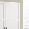 Aubree 40" White Wardrobe Cabinet Armoire with 2 Drawers and Hanging Rod