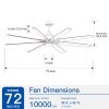 YUHAO 72 in. Integrated LED Brushed Nickel Smart Ceiling Fan with APP Remote