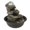 8.3inches Rock Cascading Tabletop Fountain with LED Light for Home Office Bedroom Relaxation