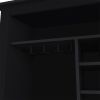 Bar Cabinet Castle, One Open Shelf, Six Wine Cubbies, Black Wengue Finish