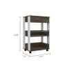 Kitchen Cart Coron with Drawer, Three-Tier Shelves and Casters, White / Dark Walnut Finish