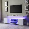 TV Stand for 70 Inch TV LED Gaming Entertainment Center Media Storage Console Table with Large Side Cabinet for Living Room White