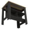 Kitchen Island Dozza, Three Shelves, Black Wengue / Light Oak Finish