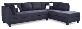 Glory Furniture Malone G635B-SC Sectional ( 3 Boxes) , BLACK