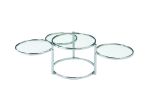 Modern Nesting Coffee Table With Clear Glass and Chrome