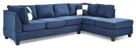 Glory Furniture Malone G630B-SC Sectional ( 3 Boxes) , NAVY BLUE