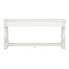 TREXM Console Table 63" Long Console Table with Drawers and Shelf for Entryway, Hallway, Living Room (Antique White, OLD SKU: WF193795AAK)