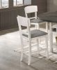 2pc Transitional Upholstered Counter Height Dining Chair Bar Stools Chalk Gray Finish Wooden Furniture