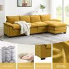 [VIDEO provided][New]118*55" Modern L-shaped Chenille Cloud Sofa with Double Seat Cushions,5-seat Upholstered Indoor Furniture