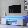 TV Stand for 70 Inch TV LED Gaming Entertainment Center Media Storage Console Table with Large Side Cabinet for Living Room White