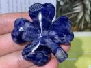 2inches Natural sodalite quartz crystal hand carved Four-leaf clover specimens crystal gifts 1x