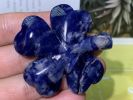 2inches Natural sodalite quartz crystal hand carved Four-leaf clover specimens crystal gifts 1x