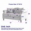 57" Chesterfield Sofa Grey Velvet for Living Room, 2 Seater Sofa Tufted Couch with Rolled Arms and Nailhead for Living Room, Bedroom, Office, Apartmen