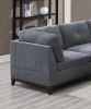 Ash Grey Chenille Fabric Modular Sectional 9pc Set Living Room Furniture Corner Sectional Couch 3x Corner Wedge 4x Armless Chairs and 2x Ottomans Tuft