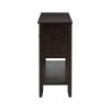 TREXM Cambridge Series Ample Storage Vintage Console Table with Four Small Drawers and Bottom Shelf for Living Rooms, Entrances and Kitchens (Espresso