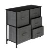 Dresser Organizer With 5 Drawers, Fabric Dresser Tower For Bedroom, Hallway, Entryway, Closets