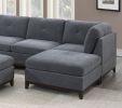 Ash Grey Chenille Fabric Modular Sectional 9pc Set Living Room Furniture Corner Sectional Couch 3x Corner Wedge 4x Armless Chairs and 2x Ottomans Tuft