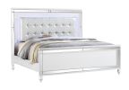 Sterling King 5 PC LED Bedroom set made with wood in White Color