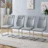 Equipped with faux leather cushioned seats - living room chairs with metal legs, suitable for kitchen, living room, bedroom, and dining room side chai