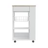 Prospect 5-Shelf 1-Drawer Kitchen Cart White and Light Oak