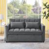 Sleeper Sofa, Convertible Sofa, Recliner, Bed, 3-in-1, 3-Position Adjustable Backrest, 2-Seater Sectional, Two Side Pockets, 2 Pillows for Living Room