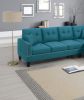 2-PCS SECTIONAL SET Living Room Furniture LAF Sofa And RAF Chaise Azure / Blue Color Linen Like Fabric Tufted Couch