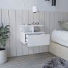 Floating Nightstand Flopini, One Drawer, White Finish