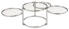 Modern Nesting Coffee Table With Clear Glass and Chrome