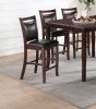 Dining Room Furniture Dark Brown Counter Height Dining Table w Butterfly Leaf 6x High Chairs Wooden Top 7pc Set Table Contemporary