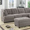 Living Room Sectional Waffle Suede Charcoal Color Sectional Sofa w Pillows Couch Tufted Cushion Contemporary (NO OTTOMAN)