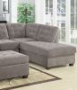 Living Room Sectional Waffle Suede Charcoal Color Sectional Sofa w Pillows Couch Tufted Cushion Contemporary (NO OTTOMAN)