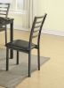 Modern Simple Dining Room Furniture 5pc Dining Set Table And 4x Chairs Faux Marble Top table Black Faux Leather Chairs