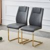 Comes with faux leather cushioned seats, living room chairs with metal legs, suitable for kitchen, living room, bedroom, and dining room side chairs,