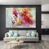 Hand oil painting Wall Art Canvas Prints Painting Artwork Picture Abstract Knife Painting Red Seascape Home Decoration