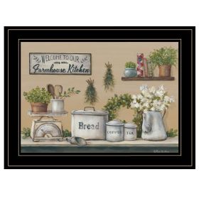 "Garden Farmhouse Kitchen" By Pam Britton, Ready to Hang Framed Print, Black Frame (Color: as Pic)