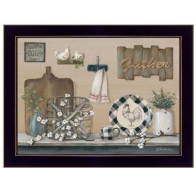 "Farmhouse Kitchen" By Pam Britton, Ready to Hang Framed Print, Black Frame (Color: as Pic)