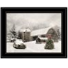 Trendy Decor 4U "Farmhouse Christmas" Framed Wall Art, Modern Home Decor Framed Print for Living Room