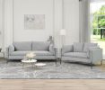 2 Piece Sofa Sets Modern Linen Fabric Upholstered Loveseat and 3 Seat Couch Set Furniture for Different Spaces; Living Room; Apartment(2+3 seat)