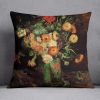 Vase with Zinnias and Geraniums by Van Gogh Cushion