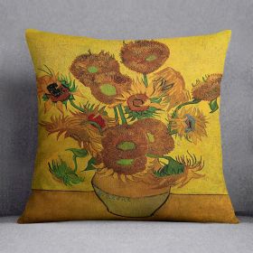 Still Life Vase with Fifteen Sunflowers by Van Gogh Cushion (Insert: With Insert, size: 20" X 20")