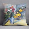 Still lifes flowers in a vase by Cezanne Cushion