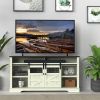 Farmhouse TV Stand with Sliding Barn Door & Drawer, 65" Rustic Entertainment Center for TVs up to 65", Buffet Storage Cabinet for Living Room