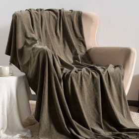 VERAMUSE Chenille Throw Blanket for Couch Lightweight Throws for Bed and Sofa (Color: Grey Green, size: 55" x 75")