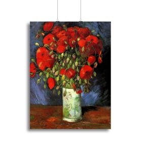 Vase with Red Poppies by Van Gogh Canvas Print or Poster (Type: Standard Framed Canvas Print, size: 28" x 20" / 70cm x 50cm (approx))