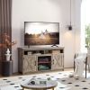 Farmhouse Barn door TV Media Stand Modern Entertainment Console for TV Up to 65" with Open and Closed Storage Space