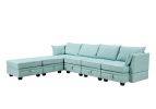 U_Style Modern Large U-Shape Modular Sectional Sofa, Convertible Sofa Bed with Reversible Chaise for Living Room, Storage Seat