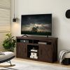 Farmhouse Barn door TV Media Stand Modern Entertainment Console for TV Up to 65" with Open and Closed Storage Space