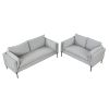 2 Piece Sofa Sets Modern Linen Fabric Upholstered Loveseat and 3 Seat Couch Set Furniture for Different Spaces; Living Room; Apartment(2+3 seat)