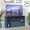 Farmhouse TV Stand with Sliding Barn Door & Drawer, 65" Rustic Entertainment Center for TVs up to 65", Buffet Storage Cabinet for Living Room